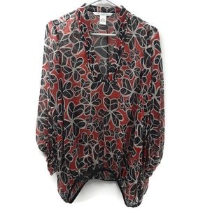DVF Silk floral blouse & cami sz 10